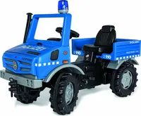 RollyToys Polizei Unimog Tretfahrzeug für Kinder ab 3 Jahren, mit Blinklicht