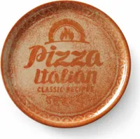 Recipe Collection Brick Red Pizzateller aus Porzellan, 31 cm Durchmesser - 6er Set.