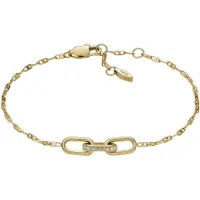 Fossil JF04525710 Damen Armband Edelstahl Gold weiß 19 cm