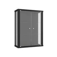 VR-Wohnideen sklenená skrinka v čiernej farbe (80x60x25 cm) s 2 výškovo nastaviteľnými policami z tvrdeného bezpečnostného skla; ideálna pre zberateľov;