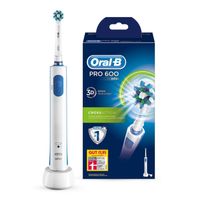 Braun Oral-B Pro 600 Cross Action | Elektrický zubní kartáček | Bílý | Až 8 800 otáček | Masáž dásní