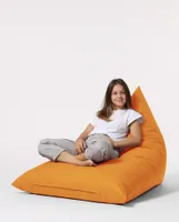 Hanah Home, Pyramid Big Bed Pouf - Orange, Outdoor Sitzsäcke, Orange, Polyester, 90 x 35 x 145 x  cm