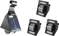 3er-Set Solar Dachrinnenleuchten Solarlampen Zaunleuchte Aussenlampe Gartenlicht