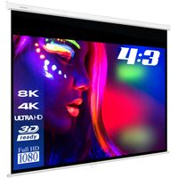 ESMART Professional MIROLO | Rolloleinwand | 244 x 183 cm (120") 4:3 | Vollmaskierung | Heimkino Beamer Projektionsleinwand Rollo Leinwand LCD LED