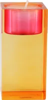 Gift-Company Teelichthalter Sari Kristallglas orange/rosa  H ca. 10 cm