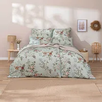 Estella Mako Interlock Jersey Bettwäsche Perla salbei 135x200 cm + 80x80 cm