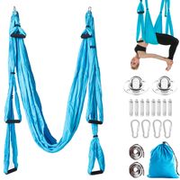Aerial Yoga Swing Hängematte Fitness Übungen Trapez Schaukel Tuch Set 5x2.8M 