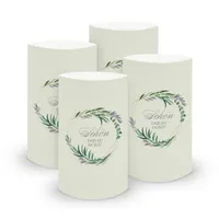 itenga 6x Windlicht klein Schön dass du da bist Eukalyptus 10 cm