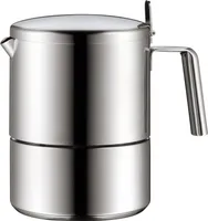WMF Kult Espressokocher 300ml, Espressomaschine für 6 Tassen, Cromargan Edelstahl mattiert, Induktion, spülmaschinengeeignet