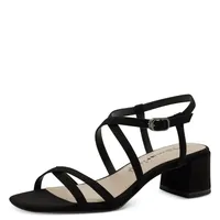 Tamaris Damen Sandale Sandalette Karree Kreuzriemen Blockabsatz 1-28204-20, Größe:39 EU, Farbe:Schwarz