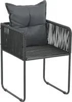 vidaXL Záhradné stoličky 2 ks s čalúnením Poly Rattan Black