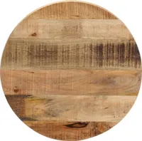 Design Tischplatte Ø 50x1,5 cm Rund Raues Massives Mangoholz, Tischplatten 2024 Neu