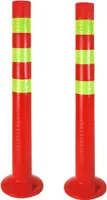 sada 2 zábranových sloupků [výška 72,5 cm] - reflexní zábranový sloupek | zábrana s podstavcem [upevnění pomocí šroubů] | zábranový sloupek | barva parkového sloupku červená | vymezovač | patník