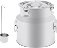 22L Edelstahl Milchkanne luftdicht mit Deckel Weinträger Wein Eimer (silber)