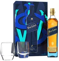 Johnnie Walker Blue Label | Geschenk-Set mit 0,7l. Flasche und 2 exclusiven Kristall-Gläsern