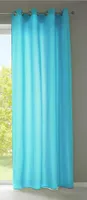 1er Set Vorhänge Schal Ösen »Berlin« HxB 245x140 cm Türkis Blickdicht Microsatin Lichtdurchlässig Uni Matt, 20405N