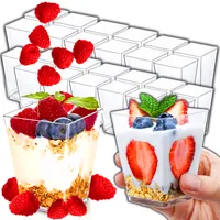 Dessertschalen Set 150ml 25-tlg Set Servierschalen Eisschalen für Tiramisu, Mousse Au Chocolat, Salzstangen, Transparent Retoo