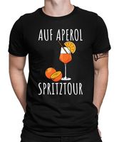 Auf Aperol Spritz Spritztour - Lustiger Spruch Statement Herren T-Shirt, Schwarz, XL