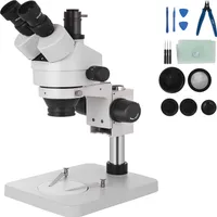 VEVOR 3,5X-90X Simul Focal digital Zoom Stereo mikroskop Al-Zn slitina 360 stupňů otočný trinokulární stereo mikroskop Laboratorní mikroskop Podpěra pro připojení kamery Nastavitelný sloupek Stojan Příslušenství