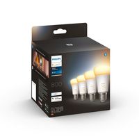 Balení 4 chytrých LED žárovek Philips Hue, Bluetooth, Zigbee, A60, E27, 6 W (60 W), 570 lm, bílé světlo (2200-6500 K)