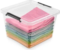 Plastový Úložný Box S Víkem Uzavíratelný Krabicka Organiser Na Oblečení 32 L