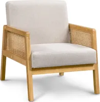 Yaheetech Armlehnensessel Loungesessel mit Polsterung bequemer Polstersessel mit Armlehnen aus Rattan Einzelsofa für Wohnzimmer/Empfangsraum/Leseecke
