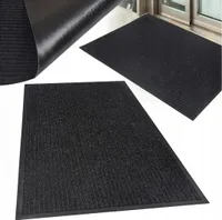 Rohožka na zachytávání nečistot 50x80 cm pro interiér a exteriér - rohožka omyvatelná, robustní, protiskluzová, savá, odolná proti povětrnostním vlivům - rohožka v černé barvě