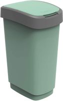 Rotho Twist Mülleimer 50l mit Deckel, Kunststoff (PP recycelt) BPA-frei, grün, 50l (40.1 x 29.8 x 60.2 cm)