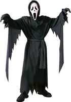 Scream Kostüm Halloween-Geist schwarz mit Maske für Kinder und Erwachsene