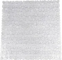 MODFU Duschmatte rutschfest, Quadrat Duscheinlage, Badewannenmatte, Dusche Antirutschmatte mit Saugnapf, Anti Schimmel antibakteriell & maschinenwaschbar, BPA-frei Weiß
