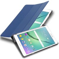 Cadorabo Puzdro na tablet Samsung Galaxy Tab S2 (9,7'' palcov) SM-T815N / T813N / T819N in JERSEY DARK BLUE Ultra tenké ochranné puzdro v štýle knihy s funkciou automatického prebudenia a stojanom z umelej kože