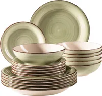 Mäser 931876 Tafelservice Lumaca für 6 Personen, Steinzeug, olivegrün (1 Set, 18-teilig)