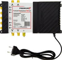 PremiumX PXMS 5/4 Multischalter mit Netzteil Multiswitch 1 SAT für 4 Teilnehmer Satverteiler Digital HDTV FullHD 4K UHD 8K