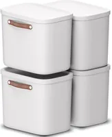 Rotho Aufbewahrungsbox 4er-Set 25L Maloja - Kunststoffbox 40 x 23,5 x 34 cm - Box mit Deckel - Stapelbox sicher verschließbar - Plastikbox