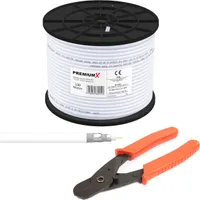 PremiumX 100m BASIC Koaxialkabel 135dB 4-fach SAT Antennenkabel Koax-Kabel Satellitenkabel RG6 Kabelschneider