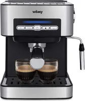 Wëasy KFX32 Programovateľné espresso, 850 W, 15 šálok, 1,6 l nádrž, tlak čerpadla 20 barov, dvojité výstupné rameno, naparovač, ohrievač šálok, nerezová oceľ, strieborná