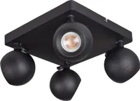 Kanlux GALOBA Wandleuchte Deckenleuchte 35W, 4-flammig, Aluminium, Schwarz