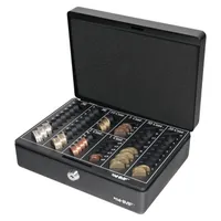 HMF 208-02 Geldkassette Euro-Münzzählbrett, 25 x 18 x 9 cm, schwarz