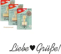 Meyco Holz Stempel "Liebe Grüße" 60x13mm