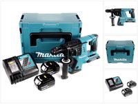 Makita DHR 264 2 x 18 V / 36 V Li-Ion SDS Plus Akku-Bohrhammer in Makpac 4 mit Einlage + 2x 3,0 Ah Akku + 1x Ladegerät