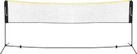 HAUKI Badminton Netz, Tennisnetz 400cm, Schwarz, Höhe: 156cm, Federballnetz Set inkl. 3x Federball, Trainingsnetz Indoor & Outdoor, Garten