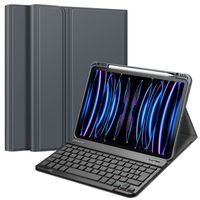 Fintie Tastatur Hülle für iPad Pro 11 2022 (4. Generation)/ iPad Pro 11 2021(3. Generation)/ 2020/2018, Keyboard case mit magnetisch Abnehmbarer Deutscher Tastatur mit QWERTZ Layout, Space Grau