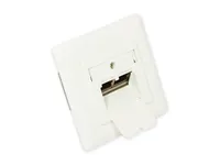 Gniazdo sieciowe Good Connections kat. 6A - 2xRJ45 - ekranowane - do montażu podtynkowego - DESIGN-CAPABLE - pionowy wpust kablowy - biały perłowy RAL1013