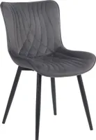 DELUKE® Stuhl KELCE Samt - 80,5x50x62cm, dunkelgrau, Metall Gestell | Stühle Esszimmerstühle Stuhl Esszimmer Esstisch Stühle Küchenstuhl
