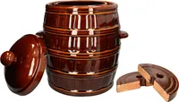 KOTARBAU® Fermentační hrnec Kameninový hrnec s víkem Zátěžový kámen Hrnec na kysané zelí 8 l