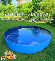 Hundepool Blau H Ø x 120cm Swimmingpool 30cm