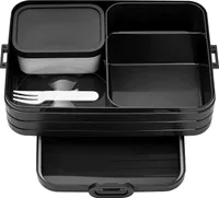 Mepal Bento-Lunchbox Take A Break Black Edition Large – Brotdose mit Fächern, geeignet für bis zu 8 Butterbrote, TPE/pp/abs, 0 mm