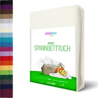 JERSEY Spannbettlaken Spannbetttuch 100% Baumwolle Bettlaken Betttuch Laken, in Größe: 90x200-100x200 cm, in Farbe: Weiß