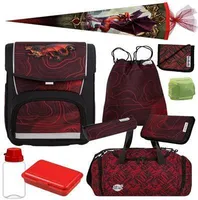 McNeill Schulranzen BASIC DRAGON Drache 10-teiliges Set mit Sporttasche und Schultüte