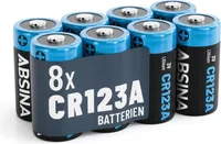 ABSINA Batterie CR123A Lithium 8er Pack